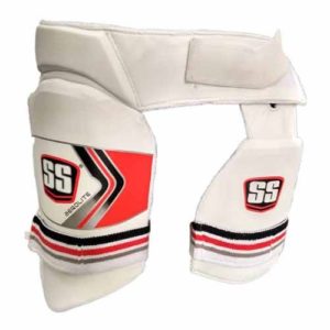 SS Aerolite Cricket Batting Combo Thigh Guard Mens Size (White Red, Mens Right Hand)