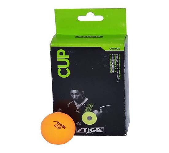 Stiga Cup Table Tennis Ball, Pack of 6 (Orange)