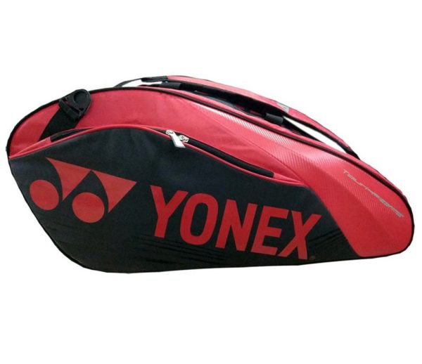Yonex KB-SUNR9626TG-BT6 Synthetic Double Compartment Badminton Kit Bag (Red)