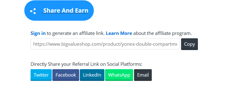 Share and Earn Sign In
