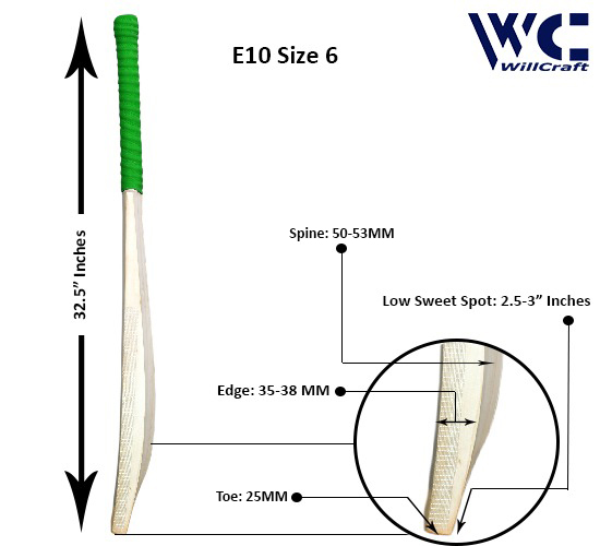 WillCraft E10 English Willow Plain Cricket Bat3_new