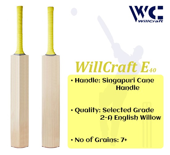 WillCraft E40 English Willow Plain Cricket Bat