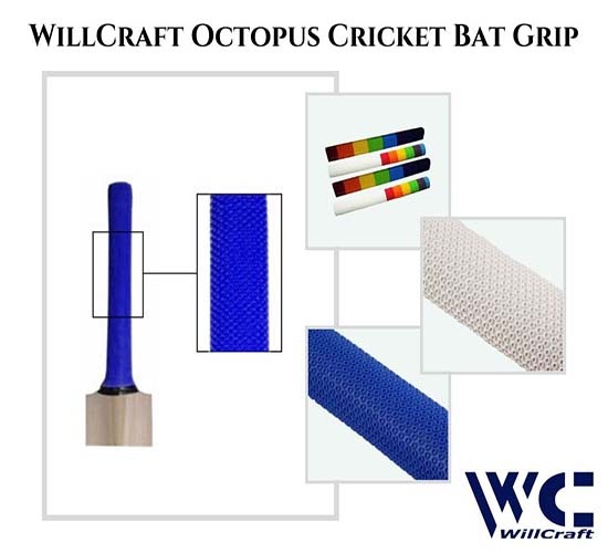 Octopus Style Cricket Bat Rubber Grips Anti-Slip Blue 