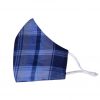 3 Ply Cotton Face Mask_Blue & Dark Blue Checks