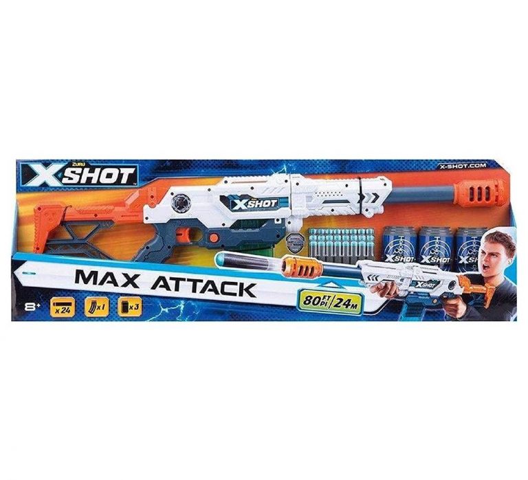 XShot Clip Blaster Large Max Attack XShot Max Attack 24 Darts 3 Cans Big Value Shop