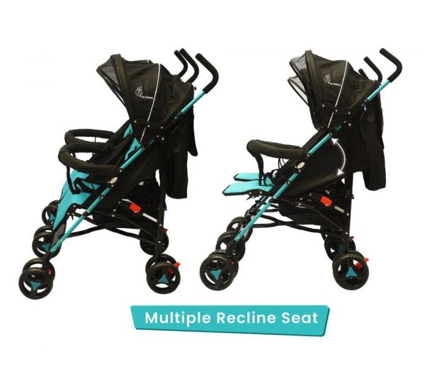 R for Rabbit Ginny & Johnny Twin Stroller_BlueBlack 2