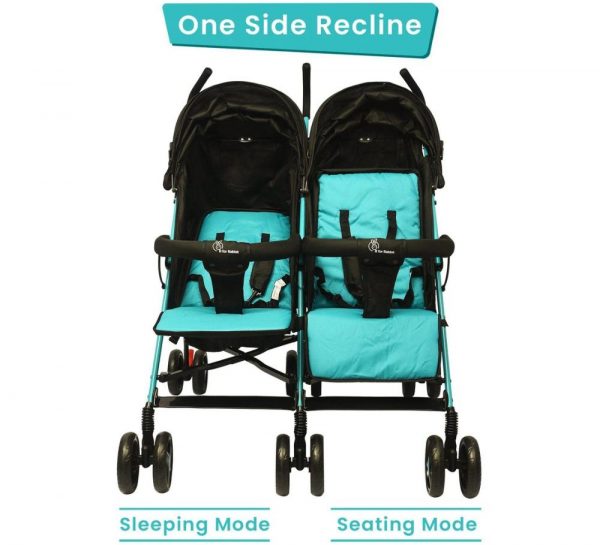 R for Rabbit Ginny & Johnny Twin Stroller_BlueBlack 8