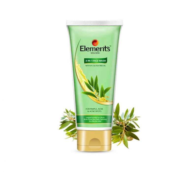 Elements Wellness 3 in 1 Face Wash 60 gm with Tea Tree Oil
