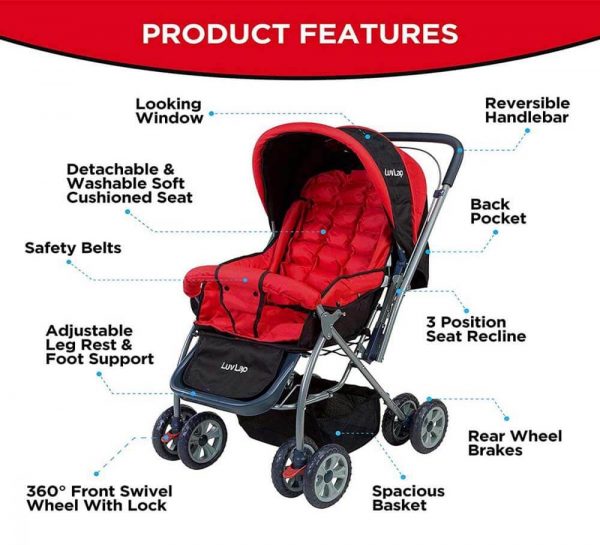 LuvLap Starshine Baby Stroller Red_cover1
