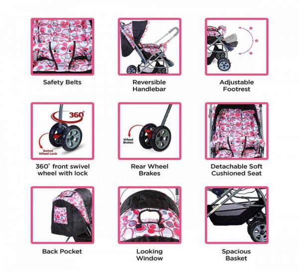 LuvLap Starshine Baby Stroller Red_cover5