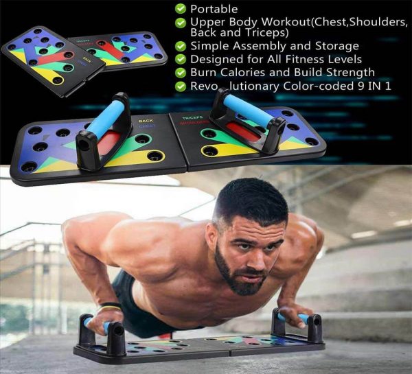 Push Up Rack Board 9 In 1 Body Building Muscle Exercise Chest Sports boys Girls 