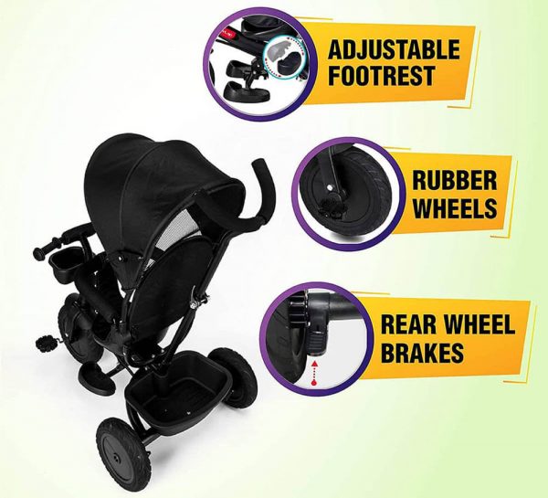 LuvLap Galaxy Baby Tricycle_Black2